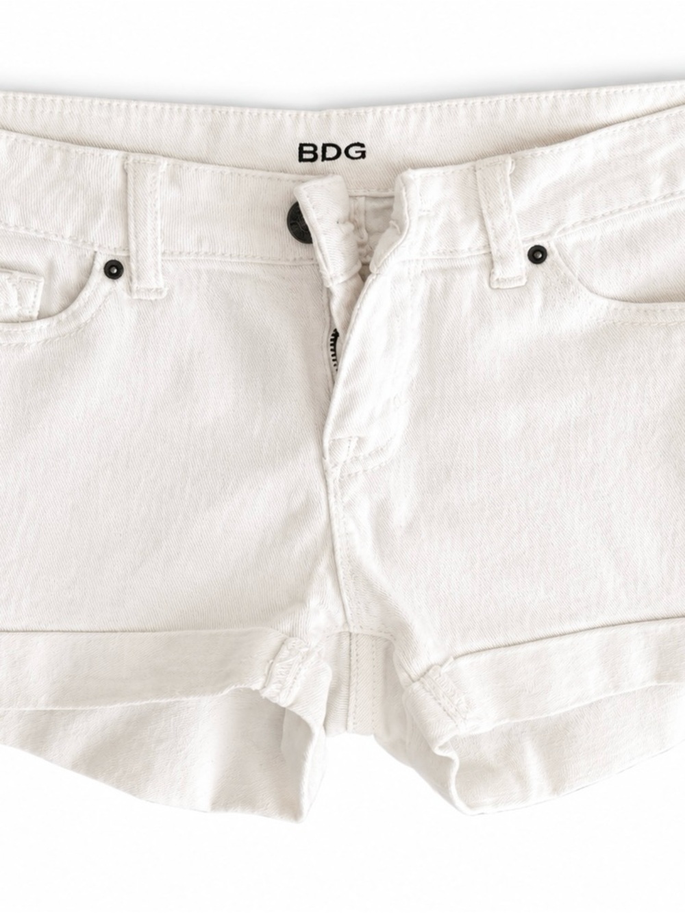 BDG White Denim Cutoff Shorts